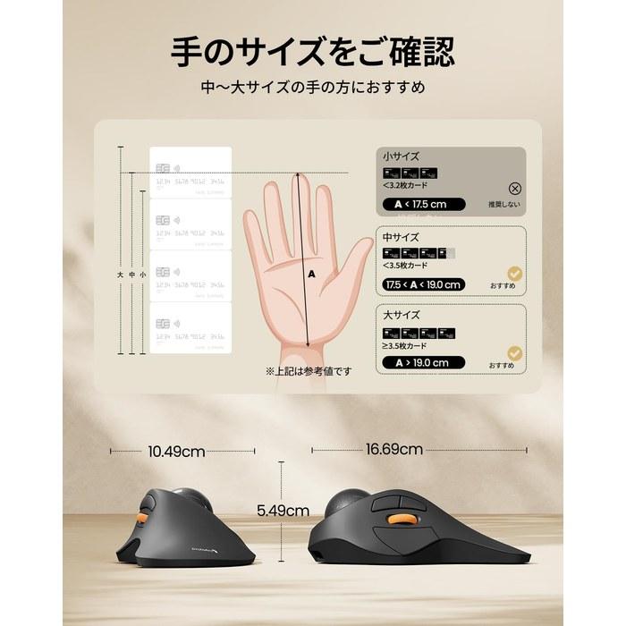 ProtoArc EM03 NL Trackball Mouse - Finger Operation, Silent, Wireless, 2.4GHz Bluetooth, 3 Device Connection, Black