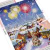 Vollbohrer, quadratisch, Diamant-Stickerei, Kreuzstich, Haus, Feuerwerk, Diamantgemälde, Winterlandschaft, Mosaik, Weihnachtsgeschenk