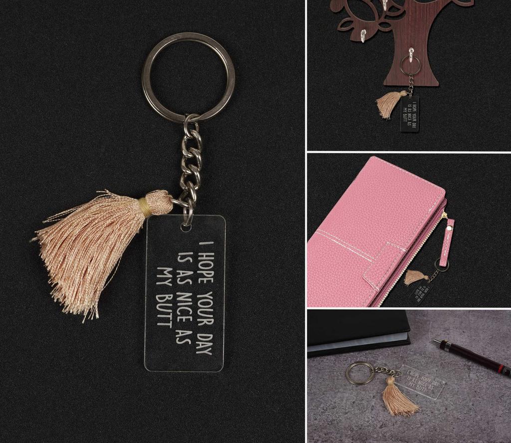 Inkdotpot Acrylic Key Holder Adult Humor Engraved Key Chain Housewarming