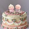 Cartoon Old Couple Figurines Cute Longevity Cake Ornaments Grandparent Statue  Office