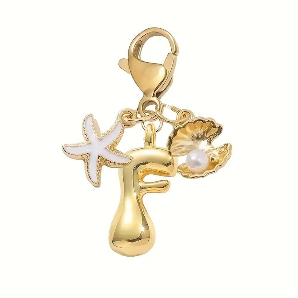 Retro 26 Letters Keychain Bubble Alphabet Initial Keyring Unique Backpack Pendant Daily Decor