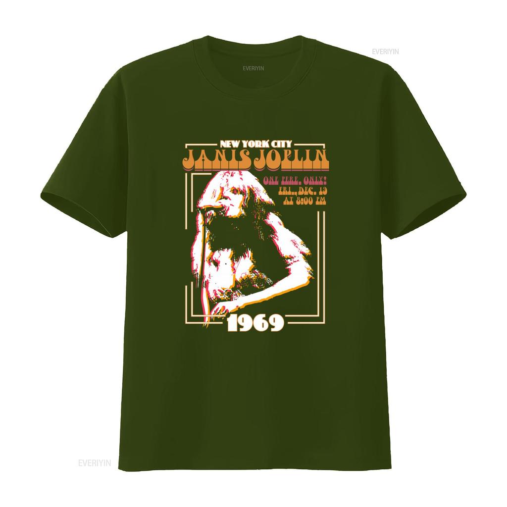 Janis Joplin New York City 1969 Concert Rock and Roll Music Vintage Style T Shirt vintage Washed Slightly homme