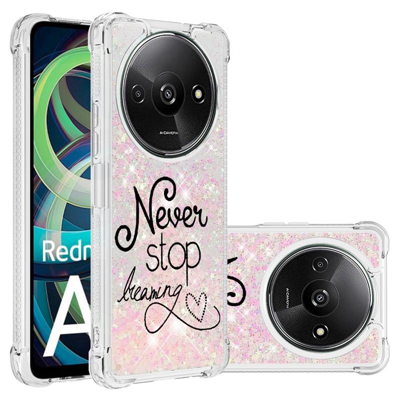 Etui Redmi A3 Dla Xiaomi Redmi A3 Pokrowiec Malowany Wzór Brokat Płynny Piasek Ruchomy Pokrowiec na Xiomi RedmiA3 A 3 Etui na Telefon Funda