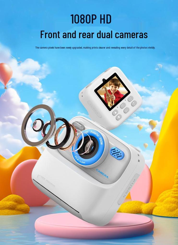 Instant Print Kids' Mini Digital Camera with Video Recording