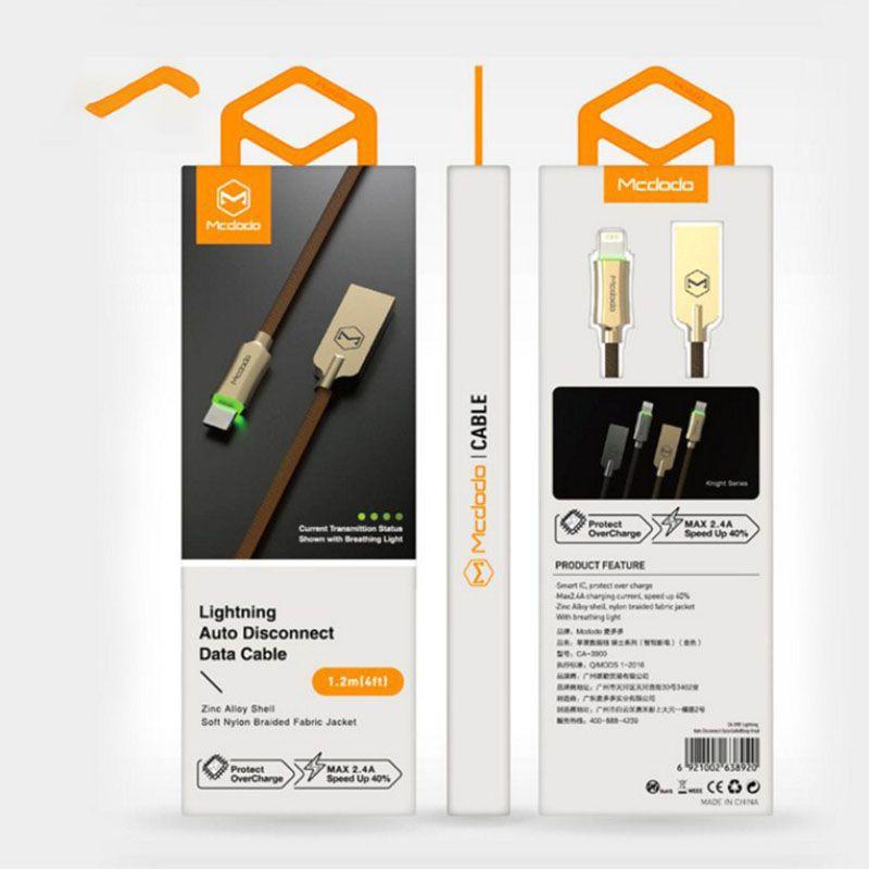 Auto Led Smart Disconnect Lightning Usb Data Charging Cable For Iphone X 7 8