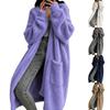 Women's Gray Flannel Cardigan Knit Sweater Coat for Everyday Wear