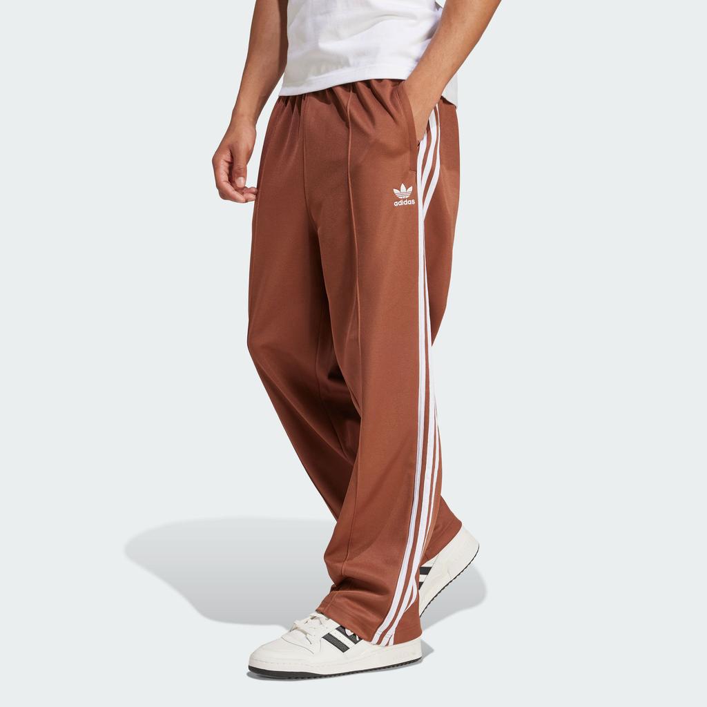 Adidas Originals Adicolor Baggy Fit Firebird Fashion Striped Comfortable Sports Pants Men Bottoms Dark-Brown IZ2476
