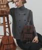 Masmarulez Suede Shirred Mini Flap Backpack _Chocolate Brown