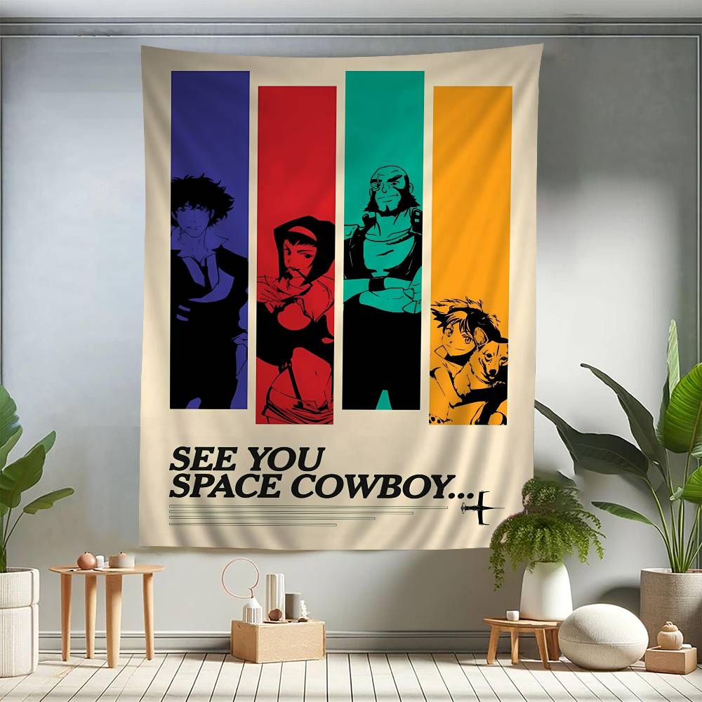 1PC Anime C-Cowboy B-bebopS Hanging Bohemian Tapestry Cheap Hippie Wall Hanging Bohemian Wall Tapestries Mandala Wall Hanging
