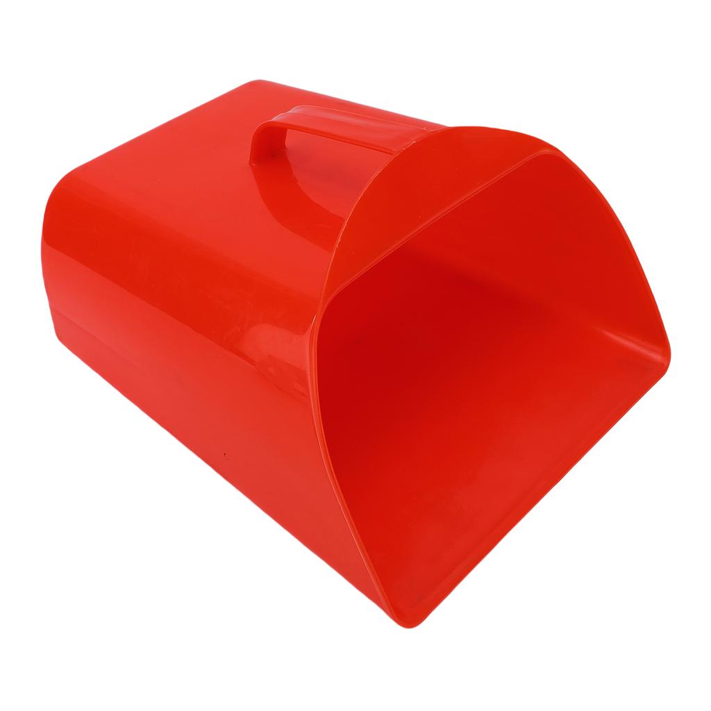 Large Feed Scoop with Side Handle Plastic Enclosed Bucket Shovel for Sand Ice Cereals Livestock Dry Food Red