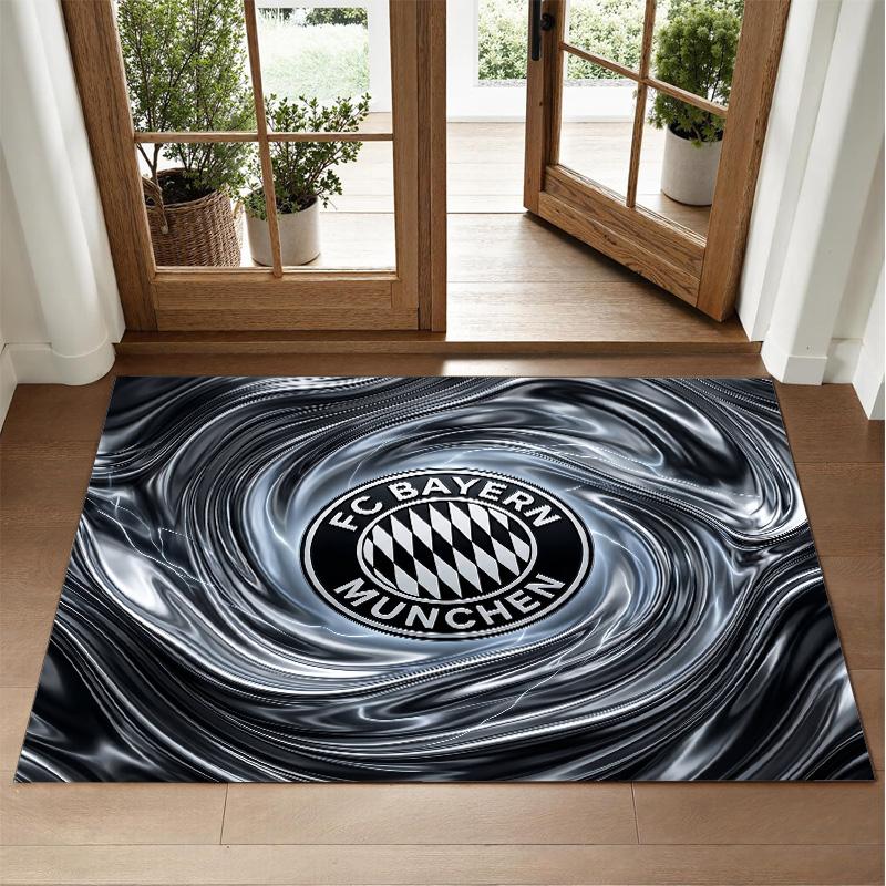 Bayern Munich Design Crystal Velvet Rug Soft Decorative Mat for Bedroom Entrance