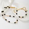 Exquisite Retro Bracelet-Necklace: Freshwater Pearls with Black & Yellow Crystals