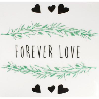 MégaCréa DIY - Grand Transfert textile Patch écusson thermocollant Forever love 19 cm