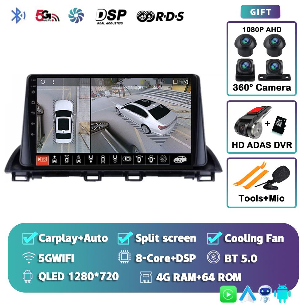 Android 14 Carplay Auto Car Radio For Mazda 3 Axela 2013-2018 Stereo GPS Navigation Multimedia Video Player Autoradio Head Unit