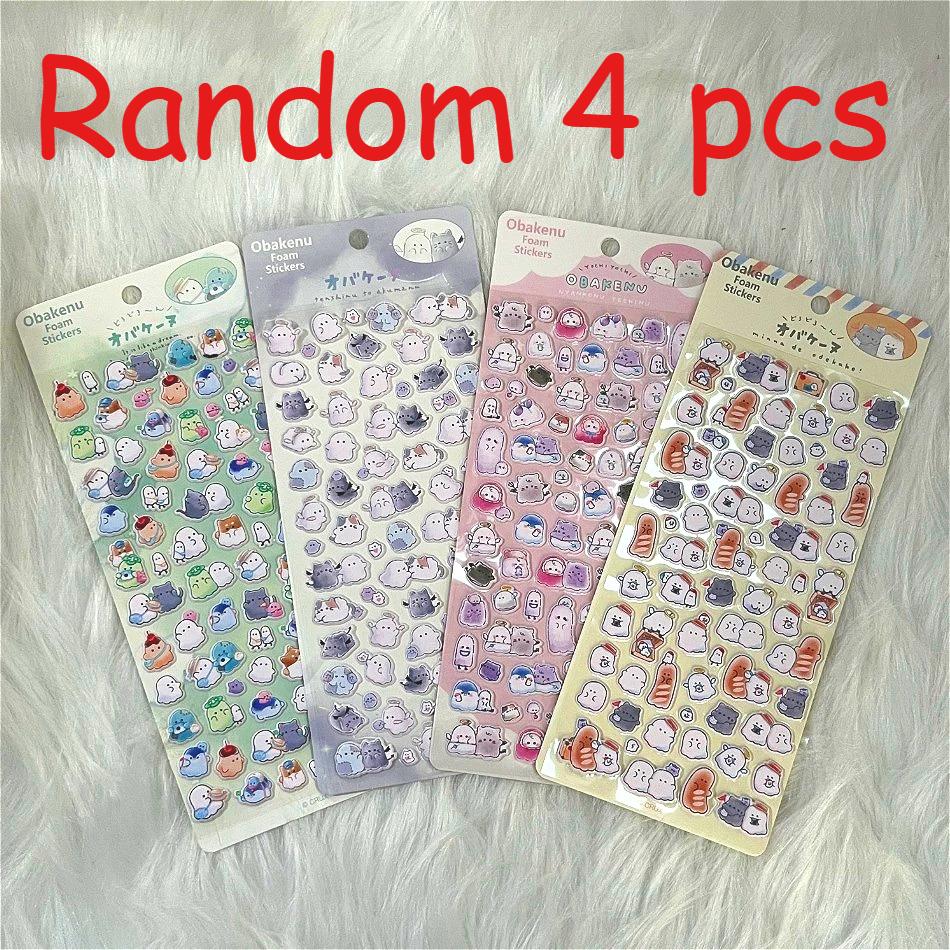 Durable Cute Obakenu Foam Stickers Japanese Ghost Cartoon Decals for Kids DIY Journal and Scrapbook High Quality