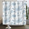 Nautical Coastal Shower Curtain Starfish Coral Seashell Beach Ocean Bathroom Curtain Underwater Marine Waterproof Bath Curtain