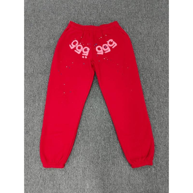 Heavy fleece foam print spider web hoodie sports casual sweater sweatpants set