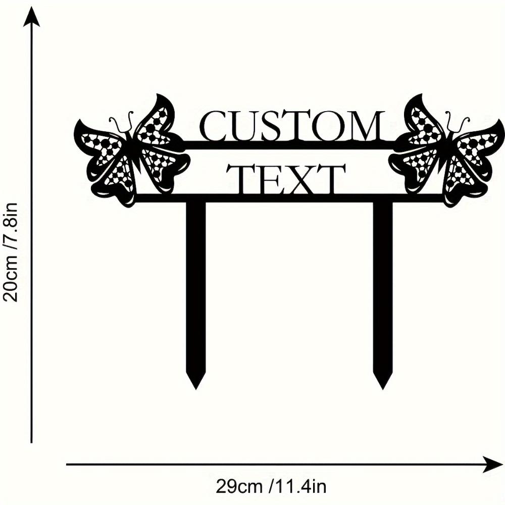 Vintage Metal Butterfly Garden Stake, Customizable Outdoor Yard Patio Sign