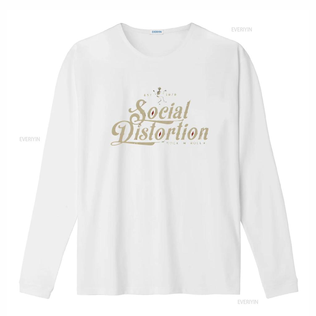 Maglietta da uomo Social Distortion Uomo Moda Classica Girocollo Cotone Nero 4X Large vintage Lavata Alla moda Elastica
