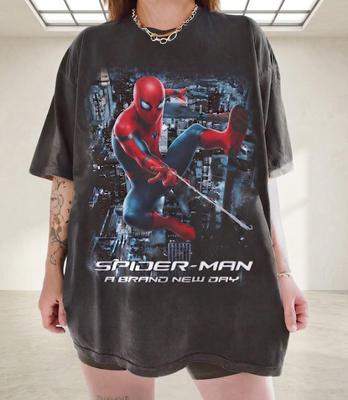 Spider-Man A Brand New Day Vintage Graphic Shirt, Retro 90s Bootleg Spider-Man Tee, Oversized Superhero Streetwear T-Shirt for Marvel Fans