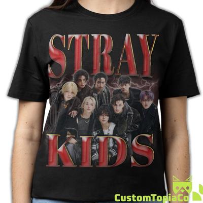 STRAY KIDS SHIRT, K-Pop Boyband Concert Tees Fans Gift, Stray Kidz Vintage T-Shirt, Skz Retro 90s Bootleg Merch, Stray Kids Homage Rap Merch