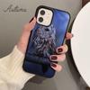 Zvierací Sova čierny Silikónový Kryt na Telefón pre iPhone 11 12 13 14 Pro Max mini XR XS SE 2020 6S 7 8 Plus Samsung Galaxy S21 S22 Kryt