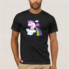 Quality Short Sleeve Men Tshirt Printed Funny Unicorn Pooping A Rainbow Round Neck Cool Man's
