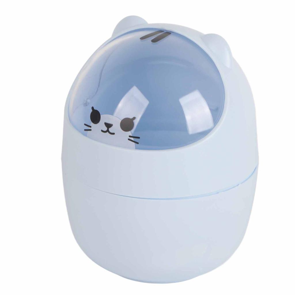 Mini Coș de Gunoi de Birou Aspect Drăguț Deschidere Mare Coș de Gunoi din Plastic pentru Birou Deșeuri Detașabile