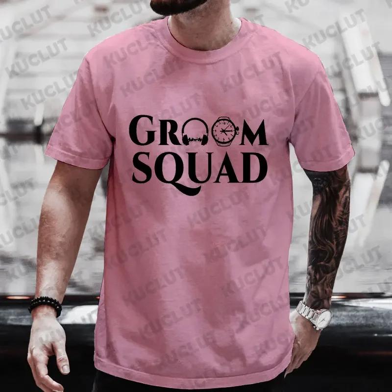 Groom Squad Tshirt Best Man Bachelor Stag Party T Shirt Single Farewell 2024 Fashion Graphic Tops Team EVG Future Groom Tees