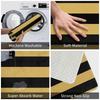Medium GOLD and BLACK Vertical STRIPES Anti-slip Doormat Floor Mat  Carpet Rug for Kitchen Entrance Home Bathroom Footpad Mats