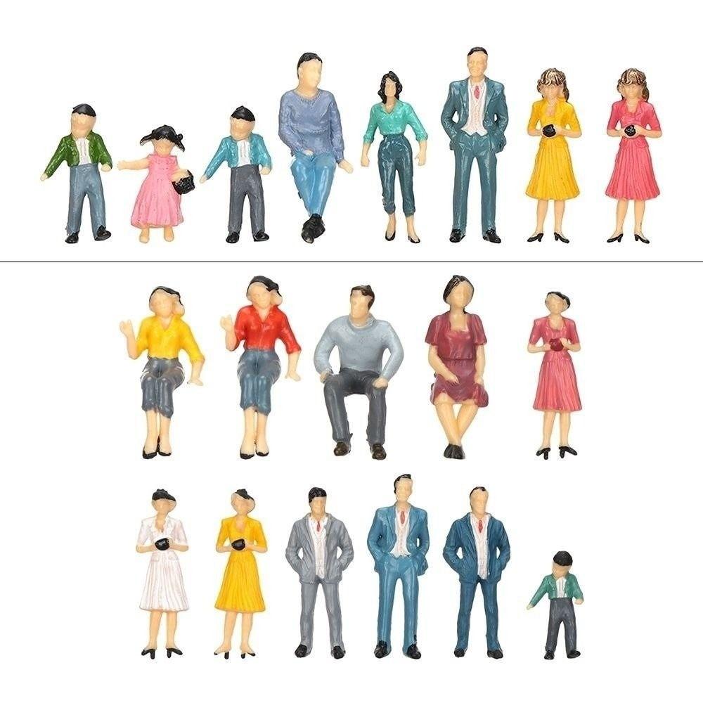 10/50pcs Mixed Color Model Building People Multistyles Train Scenery Passengers Standing People