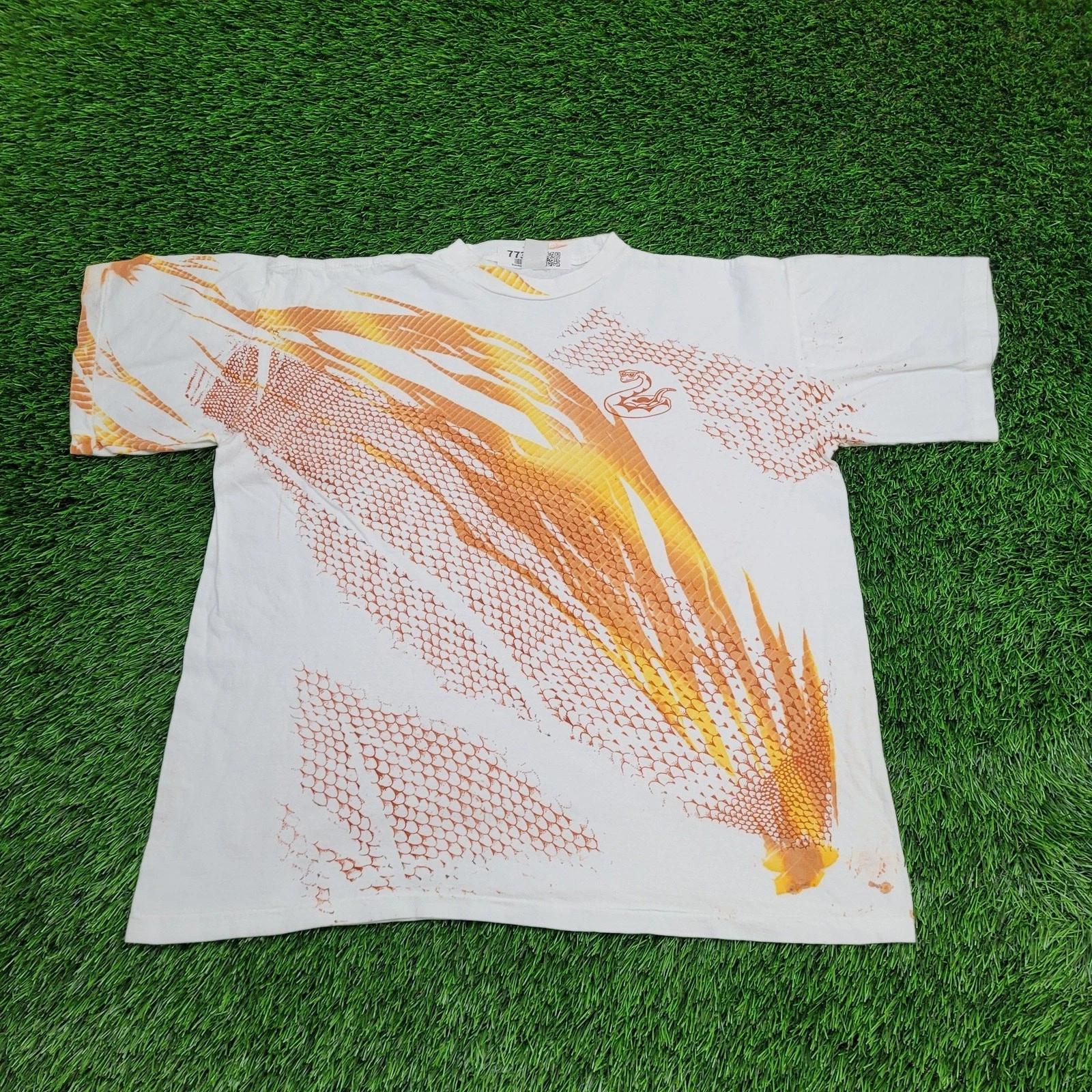 

Vintage 90s Snake Scales Art Shirt XL 23x25 All-Over-Print 4XL