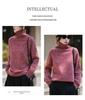 Women's Korean Style Three-Strand Thick High-Collar Wool Sweater, Perfect for Autumn/Winter, Wearable as Outerwear - Loose, Lazy Knit Design.