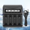 Intelligent Battery Charging 2400mA 4-Slot with LCD Display Type C Input Compatible Multiple Battery 26650/21700/18650