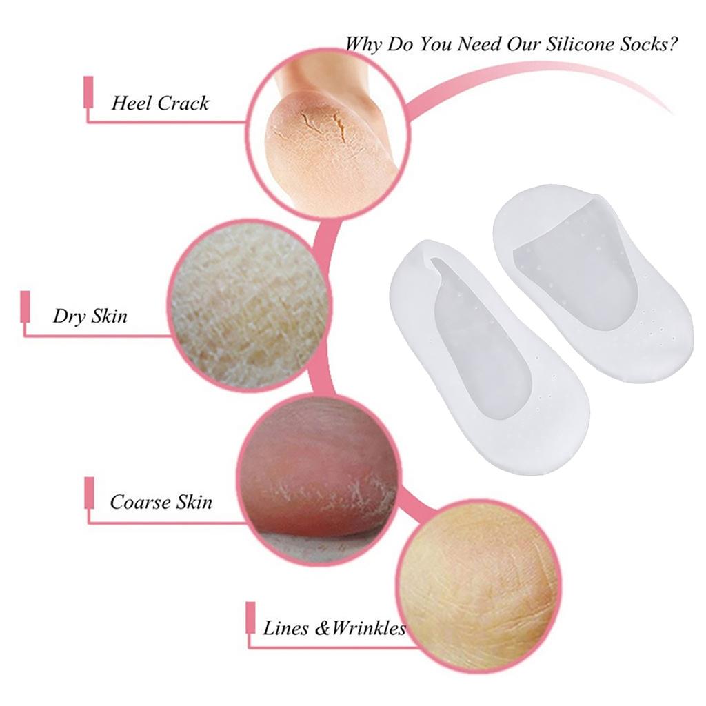 Silicone Gel Anti-Slip Socks Sole Cover Heel Dry Fissure Foot Care Protector