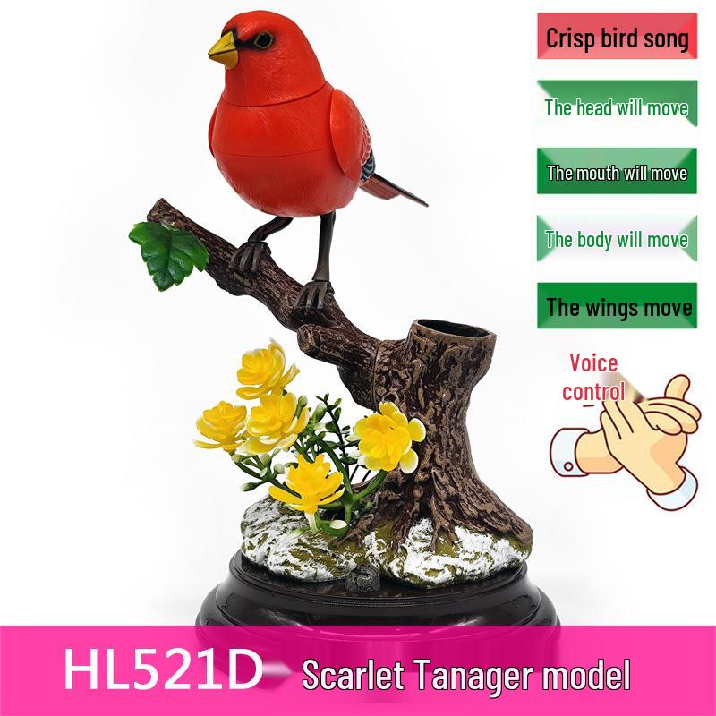 Hlasově ovládaná elektrická hračka Malý ptáček se simulací pohybu a zvuku aktivovaná indukcí