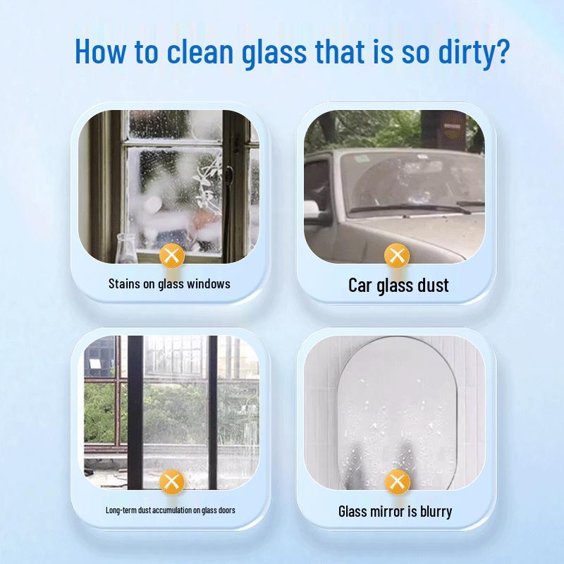 Streak-Free Glass & Window Cleaner – Powerful Stain Remover for Doors & Bathrooms, Eliminates Limescale for a Crystal Clear Finish