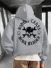Men'S Autumn And Winter Hoodie with Skull Letter Print, Versatile And Loose-Fitting for Sports And Casual Wear.