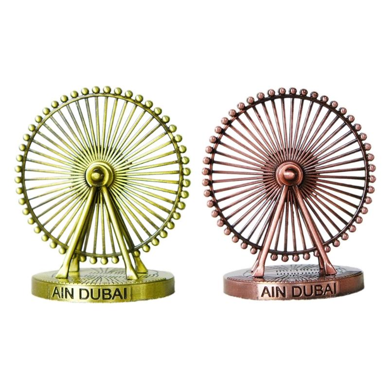 Metal Dubai Ferris Wheel Rotating Ornament Wine Cabinet Home Desktops Decorations Metal Sculpture Housewarmings Gift