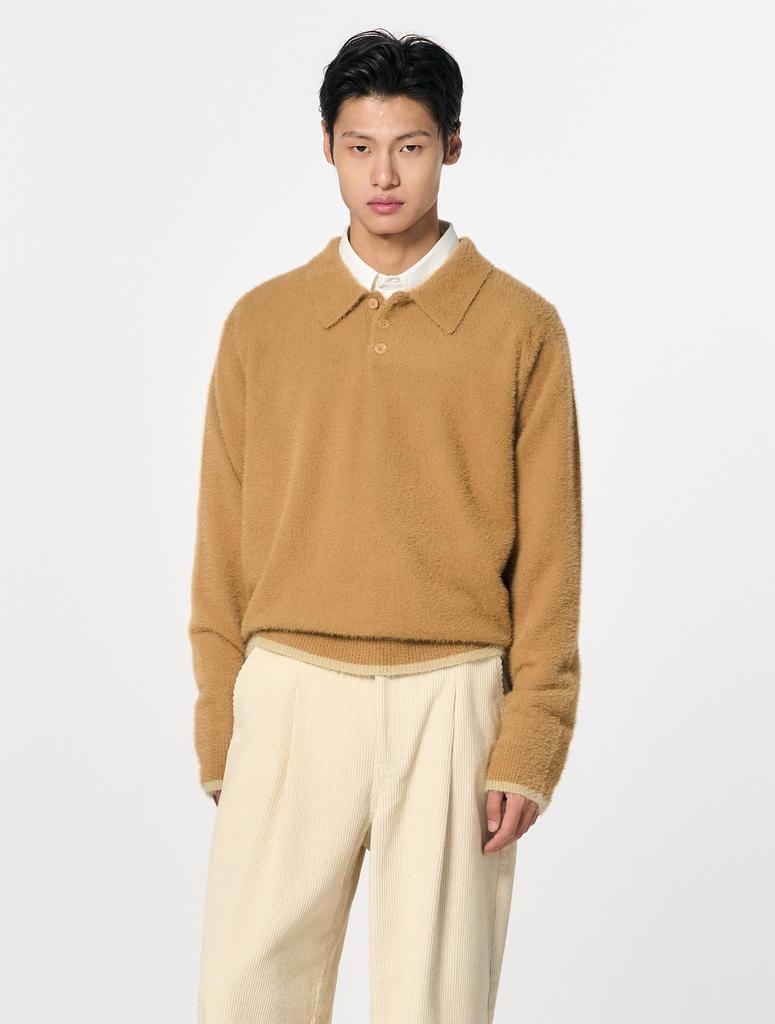GENERALIDEA Man Hairy Collar Pullover [Beige] / Sbd4M05024