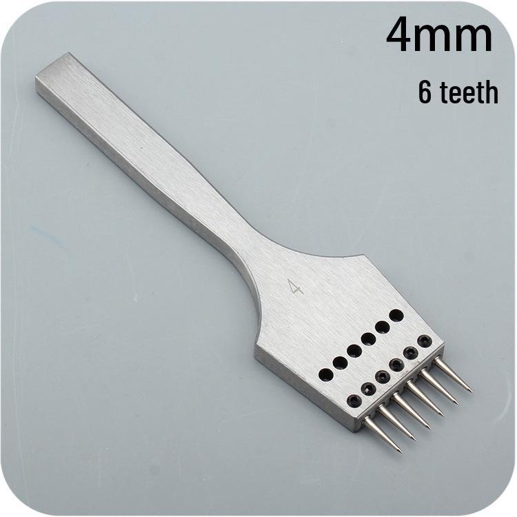 Handgefertigtes Lederstanzwerkzeug mit Edelstahlgriff & austauschbarem rundem Stanzkopf