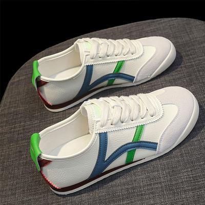 Retro Lederen Forrest Gump Schoenen met Platte Zool Dames Duitse Trainingsschoenen Zomer Nieuw Ademend Casual Sport Little White Board Schoenen