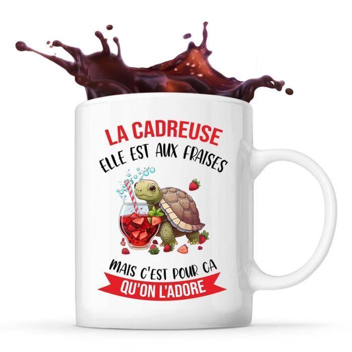Mug - La Cadreuse - Elle est aux fraises - Céramique - Blanc - Design Contemporain