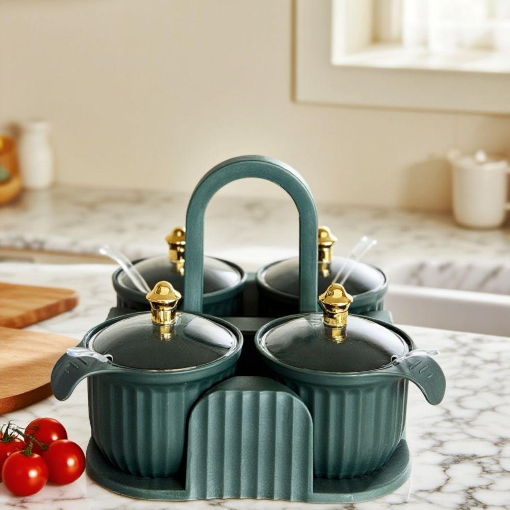 Sealed Multi-grid Seasoning Box Moisture-proof Salt Container Spice Seasoning Box  for Home