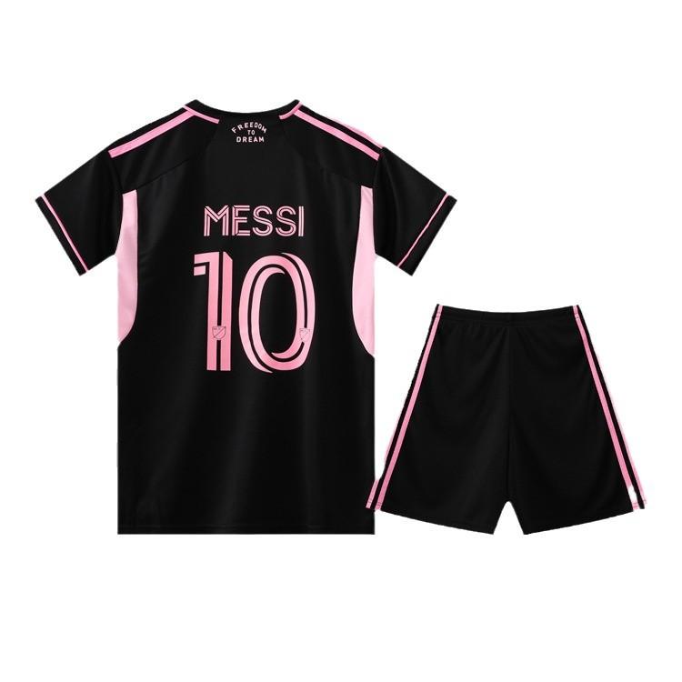 2324 Miami guest jersey No. 10 Messi major league football jersey black and pink set print 14 yards