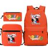 Cartoon Teacup Head Cuphead Student School Bag Backpack Three-piece Set Children's Shoulder Bag Pencil Bag