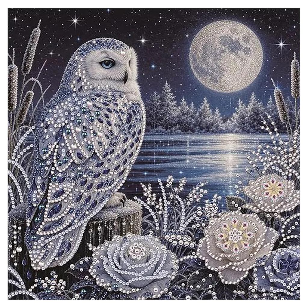 White Rabbit Snow Scene Diamond Decorative Painting, High-Definition Print, Independent Combination, Comfortable and Soothing Colors, Other Toys