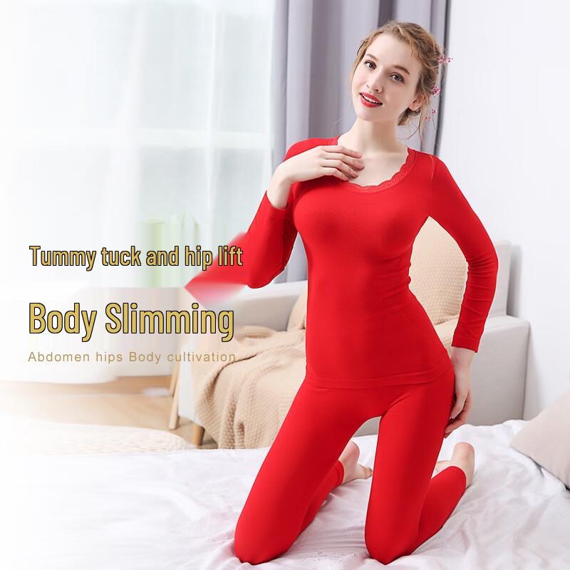 LANGSHA Women's Thin Cotton Thermal Underwear Set