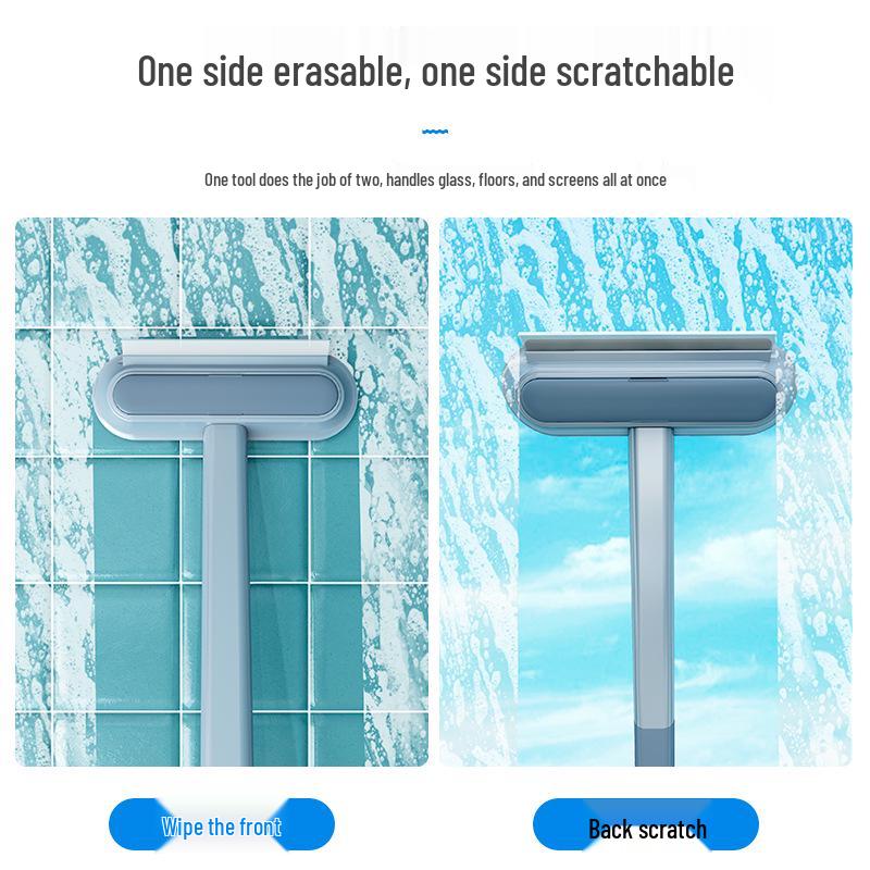 Dual-Sided Screen & Glass Cleaner: No-Wash Window Brush and Scraper for Dry/Wet Use