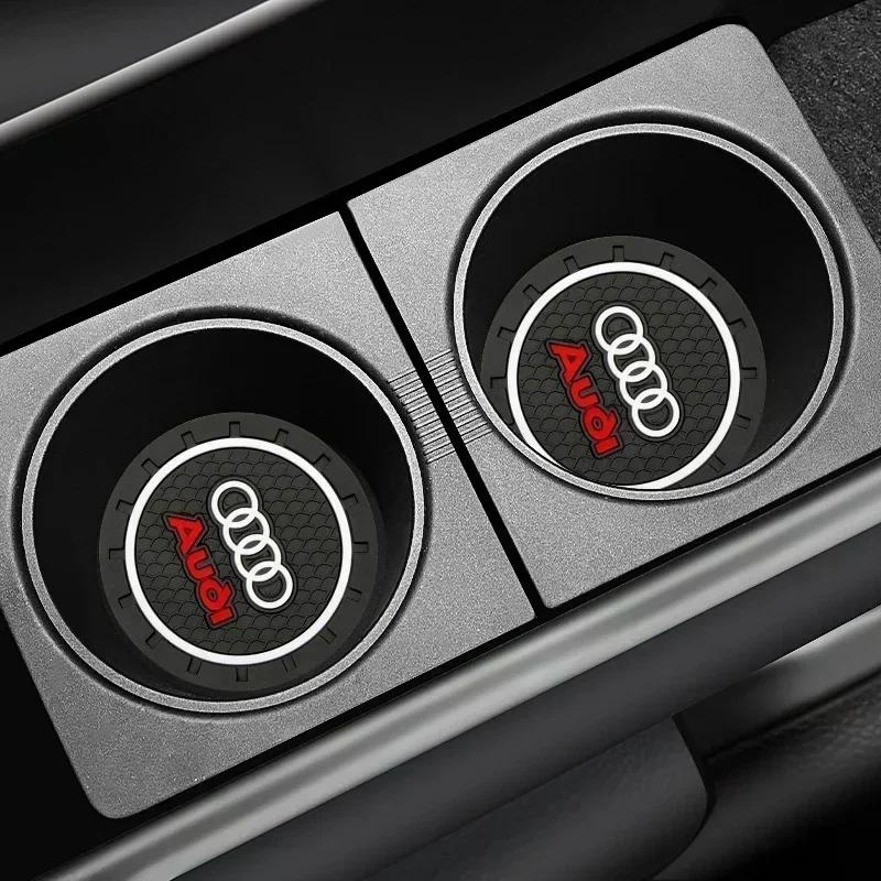 Car 2025 Hot Hot A8 For q2 2Pcs Car Water Cup Pad Rubber Mat Anti-slip Pad Mat Waterproof For q2 A1 A3 A4 B8 8P 8V A6 C7 A5